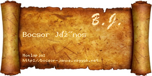 Bocsor János névjegykártya