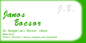 janos bocsor business card